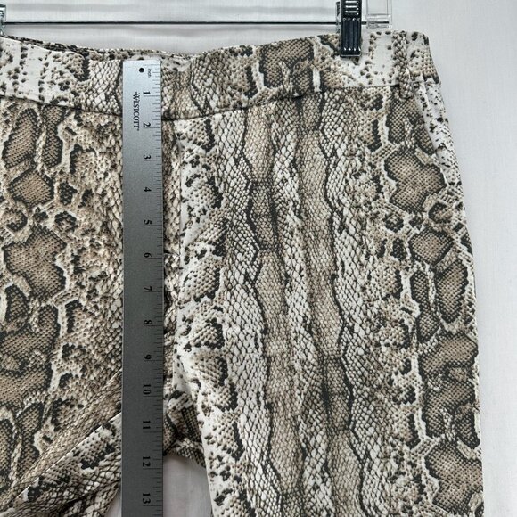 Jules & Leopold Pull-On Crop Pants Womens M Slim Straight Snake Skin Print Beige - Picture 8 of 12